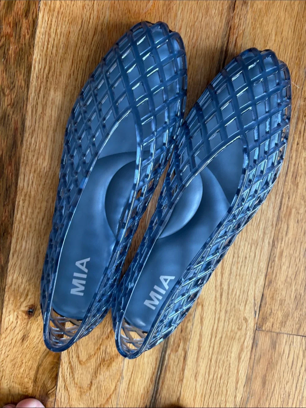 MIA Navy Blue Lattice Jelly Flats